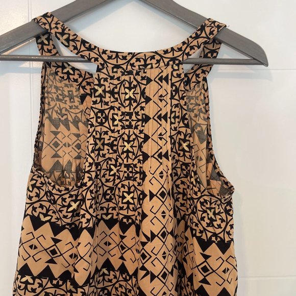 Anthropologie Plenty by Tracy Reese tank blouse beige black pattern small  EUC - Picture 7 of 8